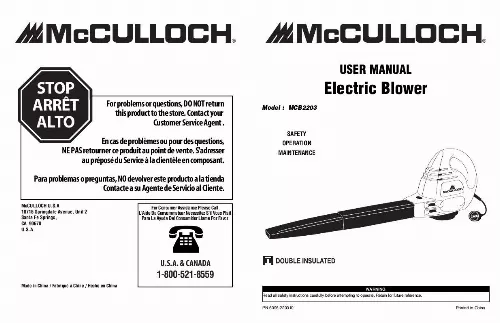 Mode d'emploi MCCULLOCH MCB2203