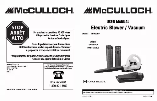 Mode d'emploi MCCULLOCH MCB2205