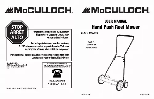 Mode d'emploi MCCULLOCH MCM2013