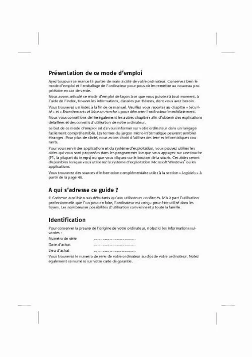 Mode d'emploi MEDION AKOYA X7353 D