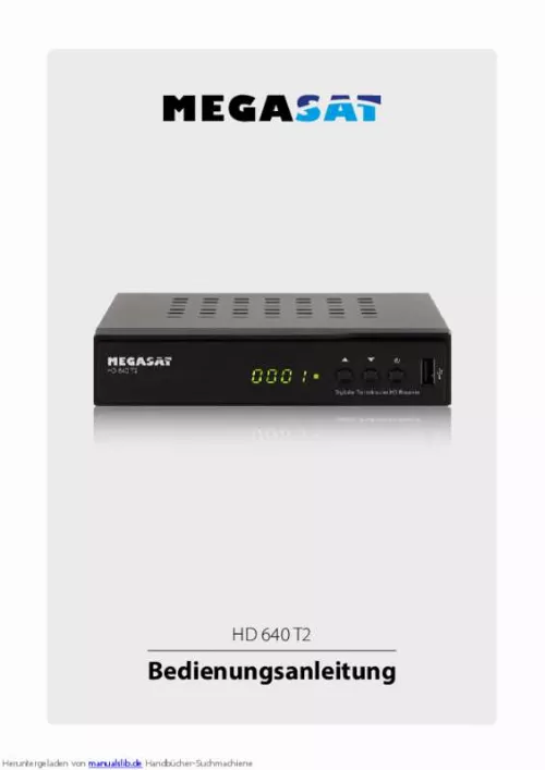 Mode d'emploi MEGASAT HD 640 T2
