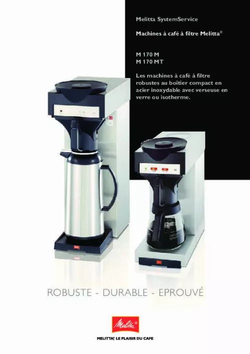 Mode d'emploi MELITTA 170