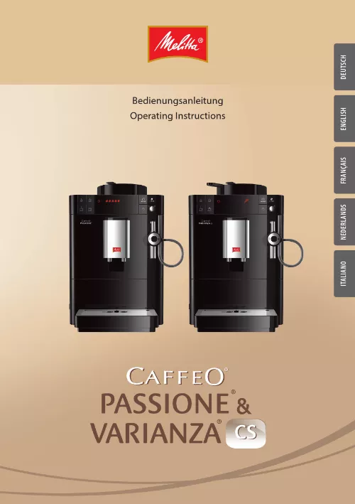 Mode d'emploi MELITTA CAFFEO VARIENZA CS F55/0-102