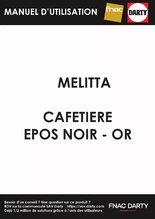 Mode d'emploi MELITTA EPOS 1024-02