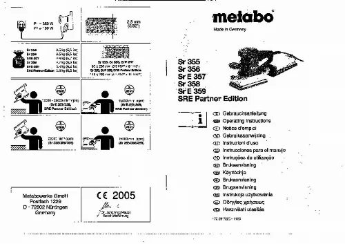 Mode d'emploi METABO SRE357