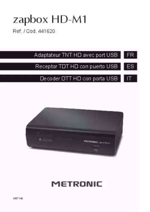 Mode d'emploi METRONIC 441620 ZAPBOX HD-M1