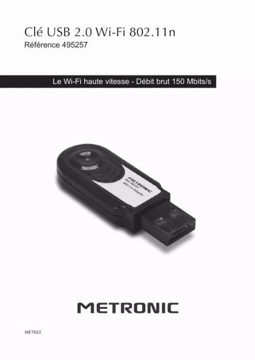 Mode d'emploi METRONIC CLE USB 2.0 WI-FI 802.11N