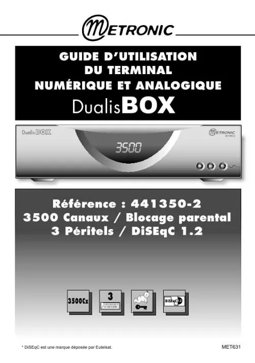 Mode d'emploi METRONIC TERMINAL NUMERIQUE DUALISBOX