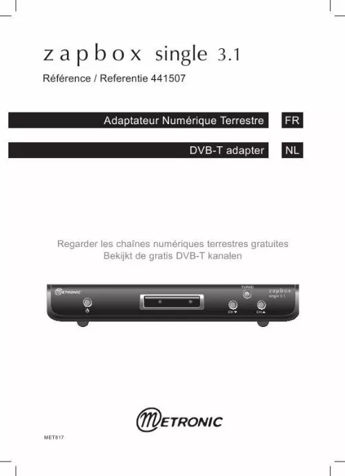 Mode d'emploi METRONIC TNT ZAPBOX SINGLE 3.1