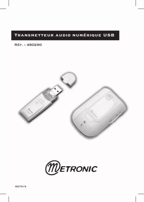 Mode d'emploi METRONIC TRANSMETTEUR AUDIO NUMERIQUE USB