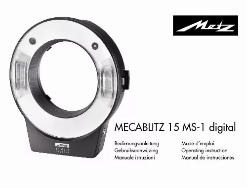 Mode d'emploi METZ MECABLITZ 15 MS-1 DIGITAL