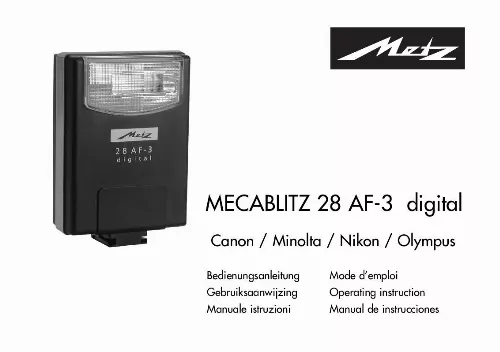 Mode d'emploi METZ MECABLITZ 28 AF-3 DIGITAL
