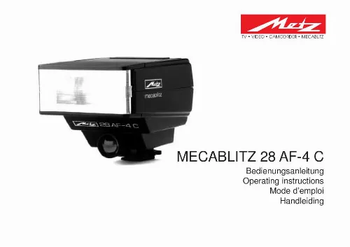 Mode d'emploi METZ MECABLITZ 28 AF-4 C