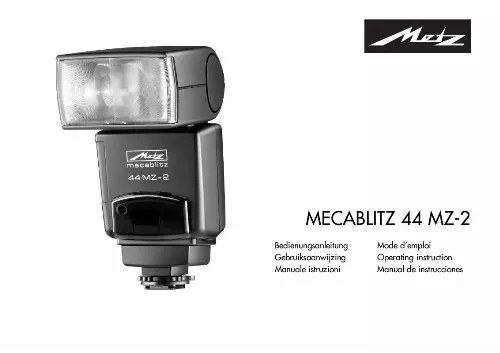 Mode d'emploi METZ MECABLITZ 44 MZ-2