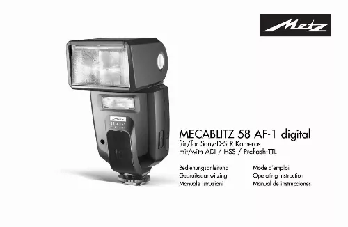 Mode d'emploi METZ MECABLITZ 58 AF-1 DIGITAL