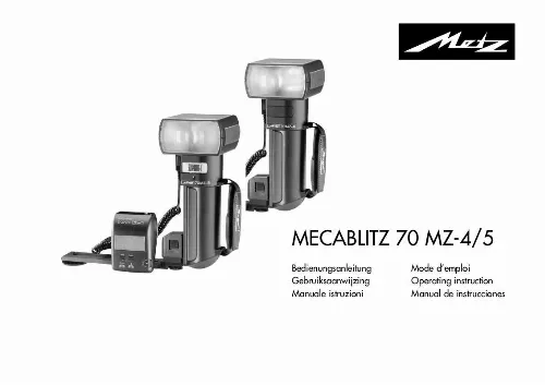 Mode d'emploi METZ MECABLITZ 70 MZ-5