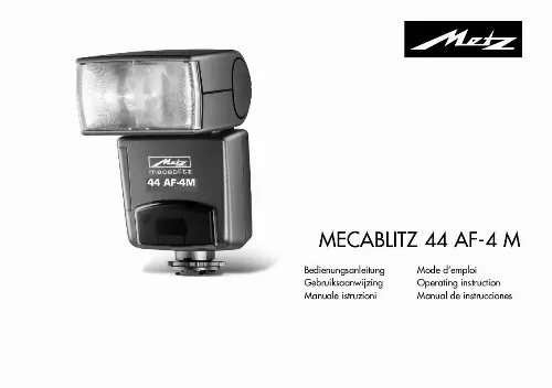 Mode d'emploi METZ MECABLITZ 44 AF-4 M