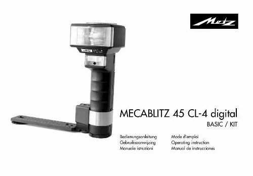 Mode d'emploi METZ MECABLITZ 45 CL-4 BASIC KIT