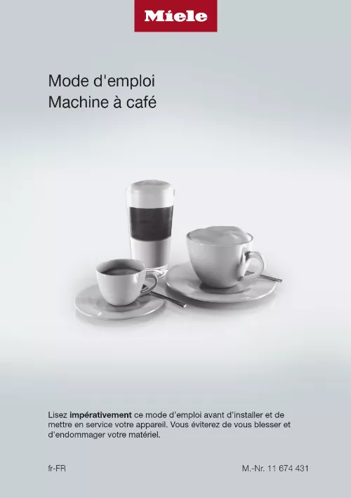 Mode d'emploi MIELE CM 7550 CoffeePassion
