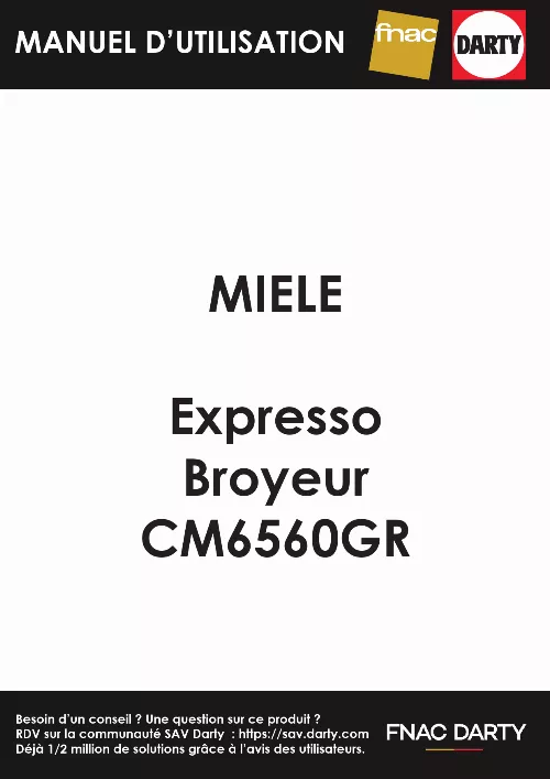 Mode d'emploi MIELE CM6560GR