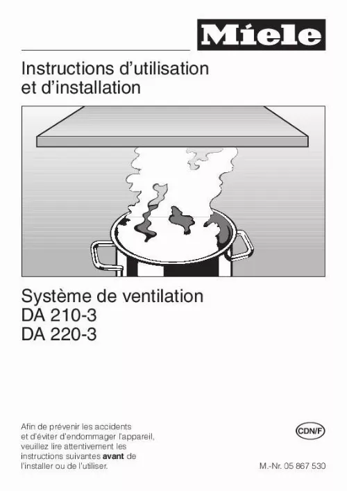 Mode d'emploi MIELE DA 210-3