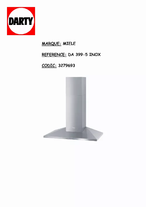 Mode d'emploi MIELE DA 399-5