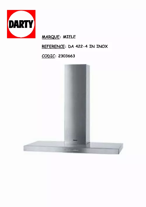 Mode d'emploi MIELE DA 422-4 IN