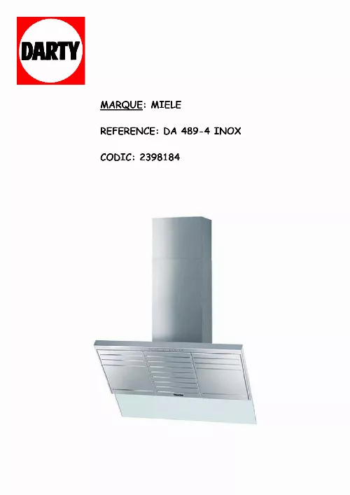 Mode d'emploi MIELE DA 489-4