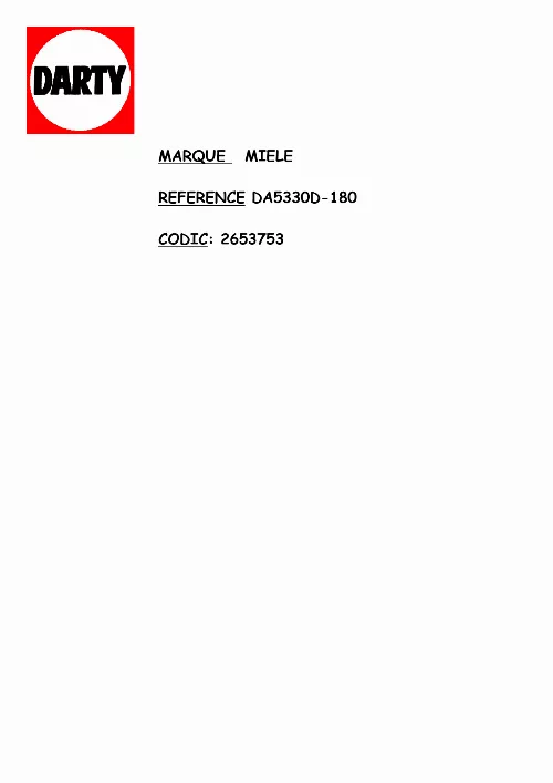 Mode d'emploi MIELE DA 5330 D