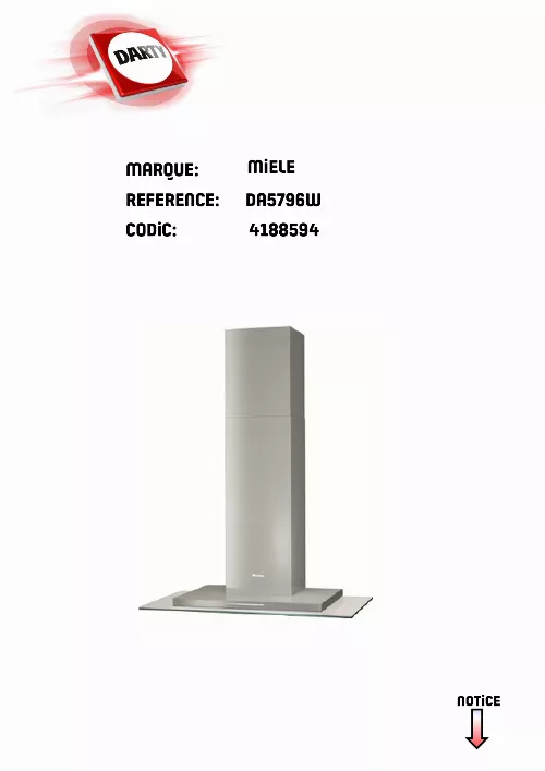 Mode d'emploi MIELE DA 5796 W