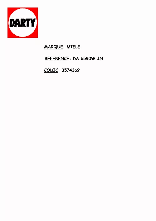 Mode d'emploi MIELE DA 6590 W