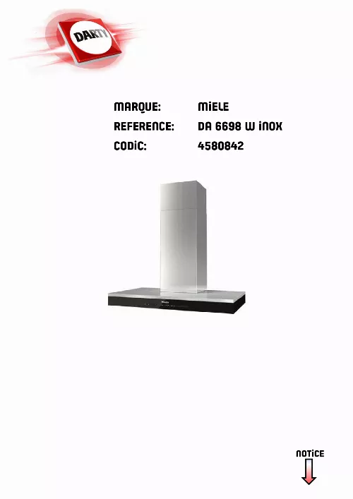 Mode d'emploi MIELE DA 6698 D PURISTIC