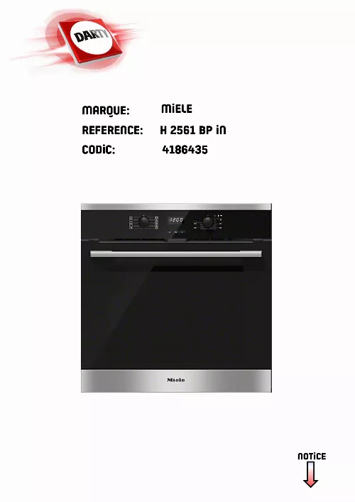 Mode d'emploi MIELE H 2561 B