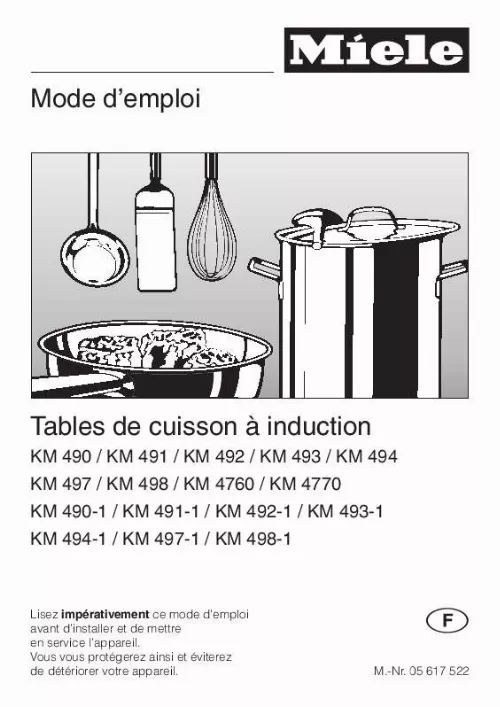 Mode d'emploi MIELE KM 491