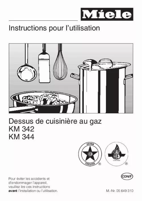 Mode d'emploi MIELE KM 342