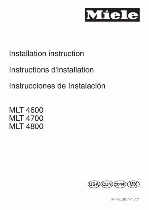 Mode d'emploi MIELE MLT 4800