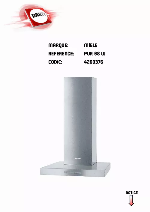 Mode d'emploi MIELE PUR 68 W