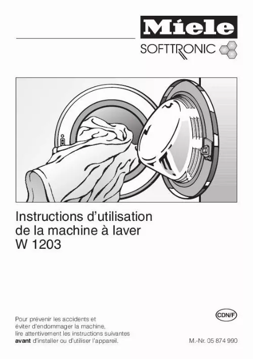 Mode d'emploi MIELE W 1203