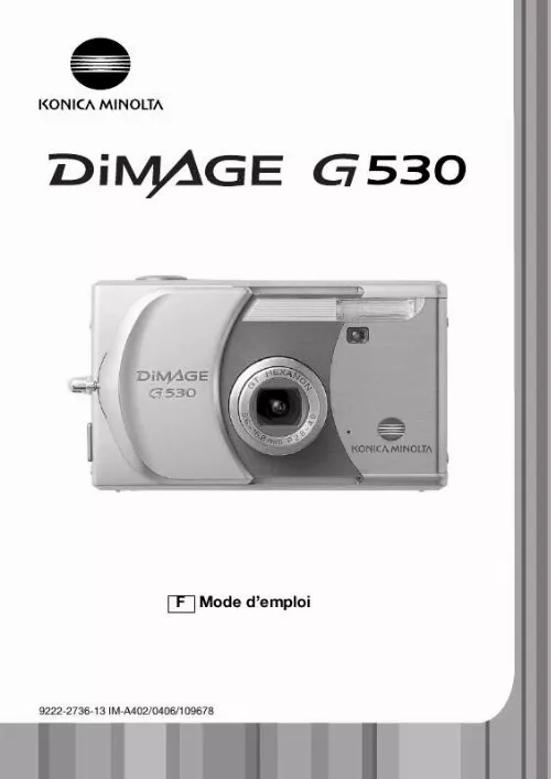 Mode d'emploi MINOLTA DIMAGE G530