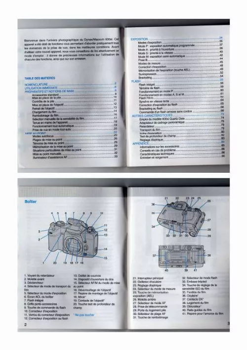 Mode d'emploi MINOLTA DYNAX 600 SI