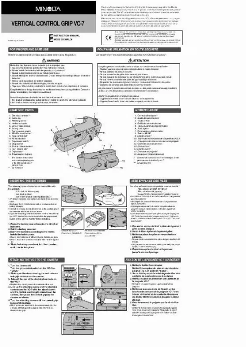 Mode d'emploi MINOLTA VC-7