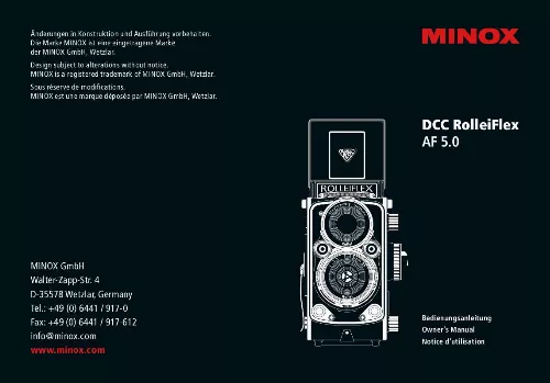 Mode d'emploi MINOX DCC ROLLEIFLEX AF 5.0