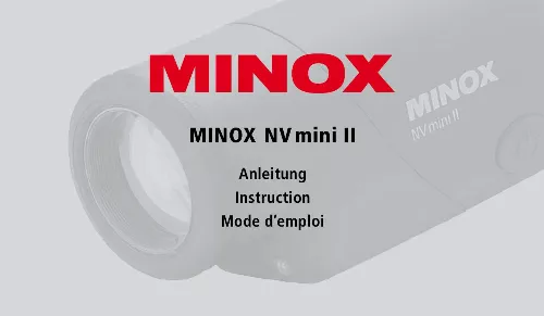 Mode d'emploi MINOX NV MINI II