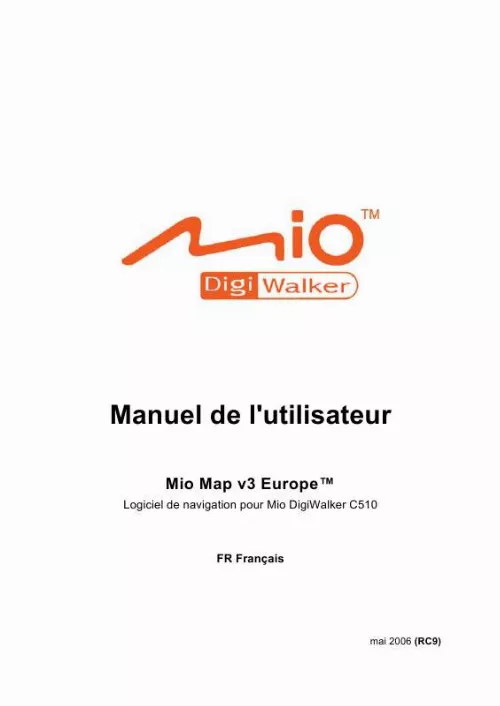 Mode d'emploi MIO LOGICIEL DE NAVIGATION POUR MIO DIGIWALKER C510