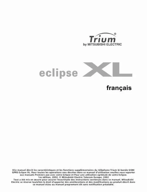 Mode d'emploi MITSUBISHI TRIUM ECLIPSE XL