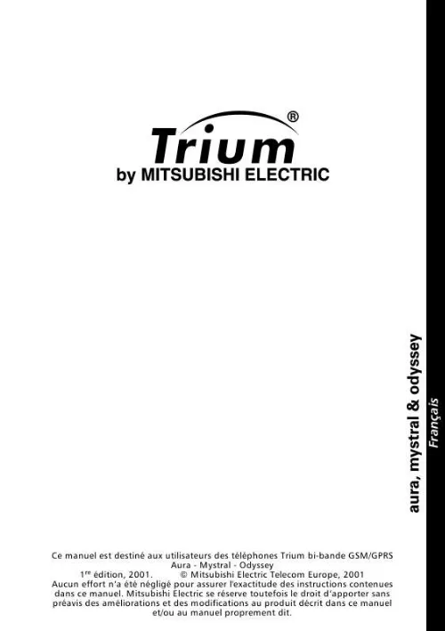 Mode d'emploi MITSUBISHI TRIUM MYSTRAL