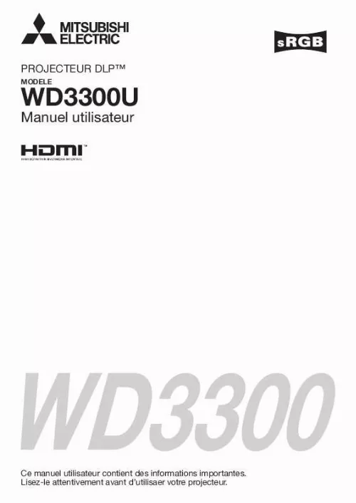 Mode d'emploi MITSUBISHI WD3300