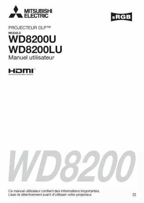 Mode d'emploi MITSUBISHI WD8200LU