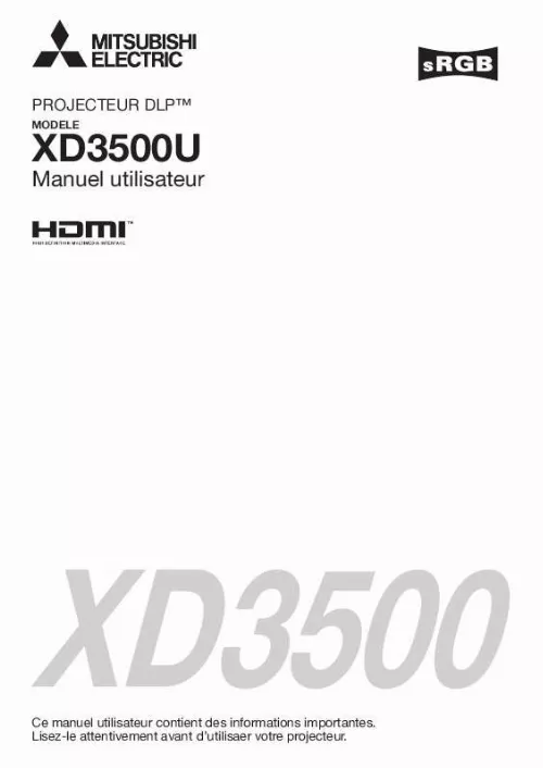 Mode d'emploi MITSUBISHI XD3500U