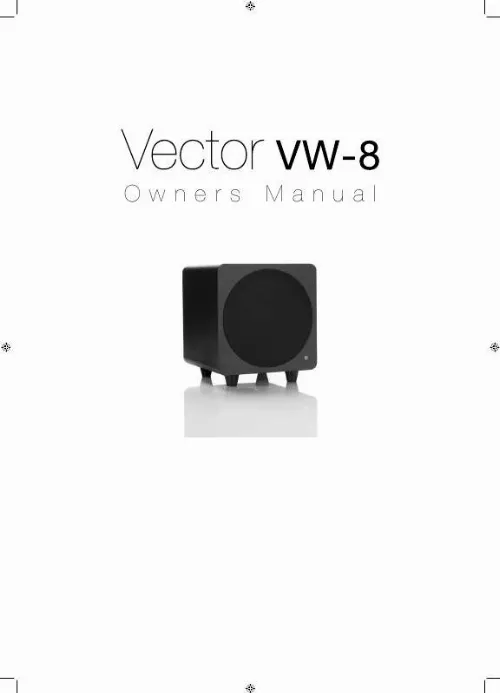 Mode d'emploi MONITOR AUDIO VECTOR VW-8